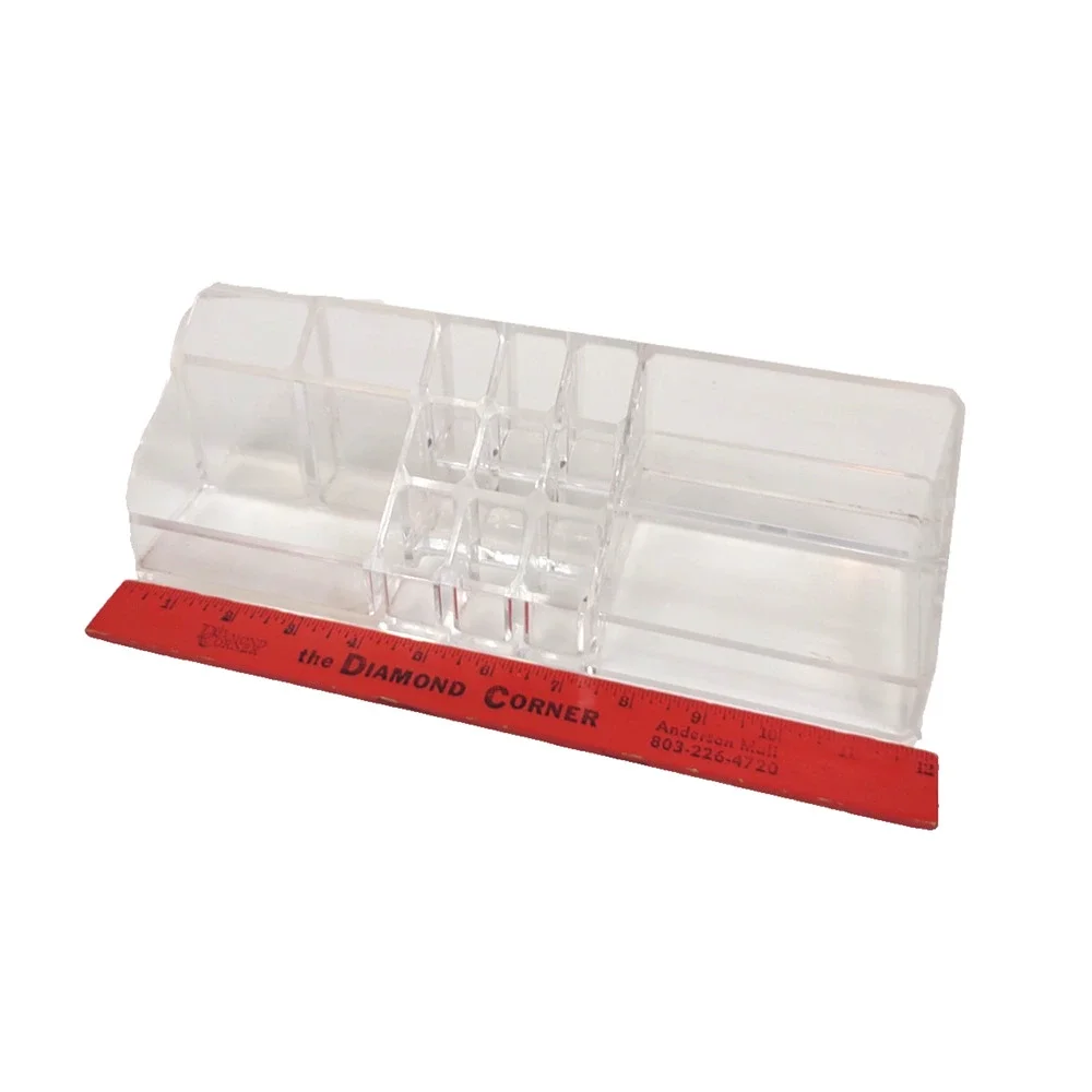 Home Basics 14 Section Clear Cosmetic and Jewelry Holder Organizer Vanity Storag